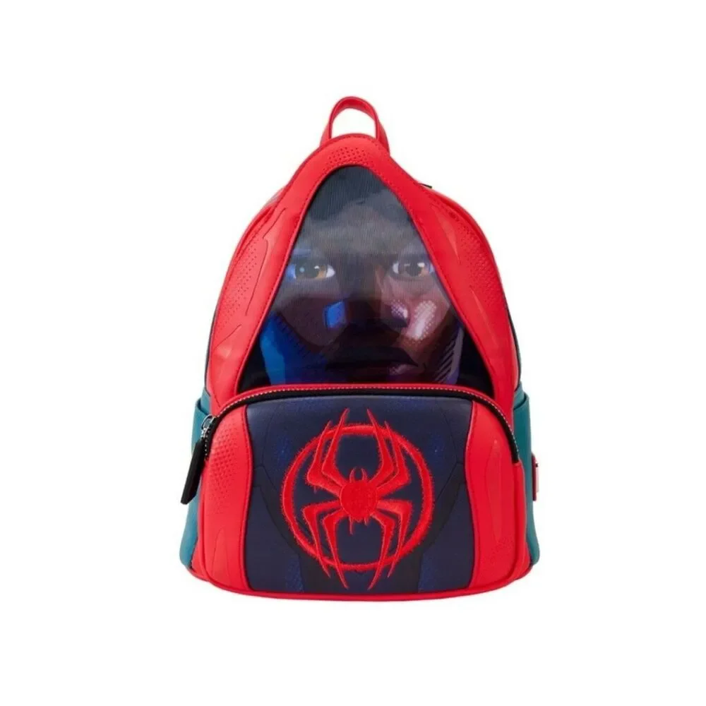 Loungefly Spiderverse Miles Morales Hoody Cosplay Mini Backpack Lenticular NWT